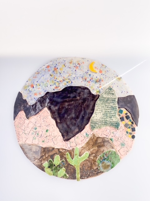 Ceramic piece with layered glaze